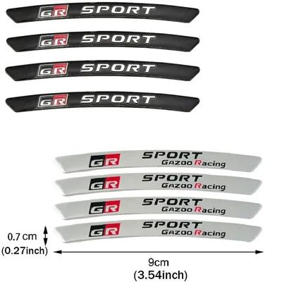 4 шт. алюминиевых наклеек на диски с логотипом GR Sport для Toyota, эмблемы GRSPORT, эмблемы YARiS, Corolla, RAV4, Camry, Prado, Highland.