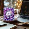 Cat Ceramic Mug 11 Oz Ceramic Drinking Mug Classic 3D Bookshelf Water Cup Christmas Cat Lovers Gift
