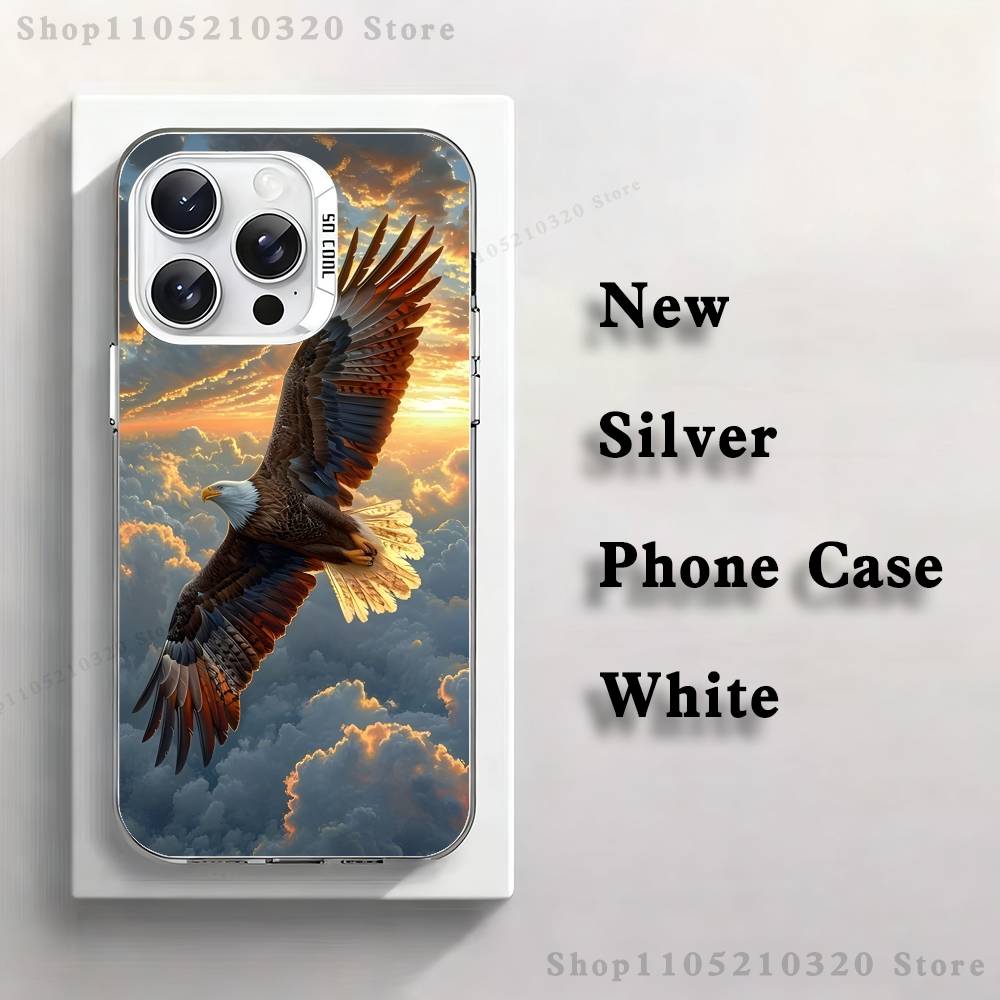 Cool Animal Eagle Art Phone Case For iPhone 17,16,15,14,13,12,11,Pro,Max,Plus,E,Air,Mini White Tpu Cover