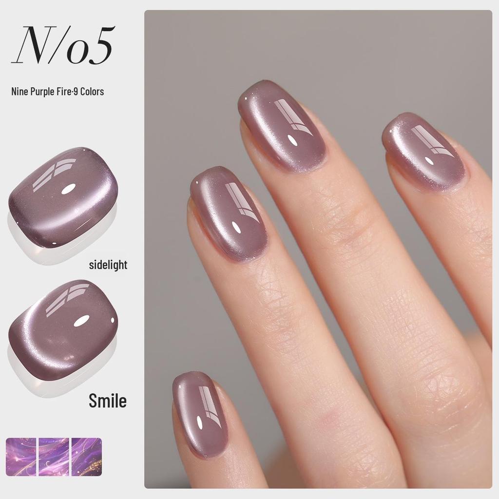 Purple Cat Eye Gel Polish Set - 2025 Trendy Whitening Colors for Nail Salons