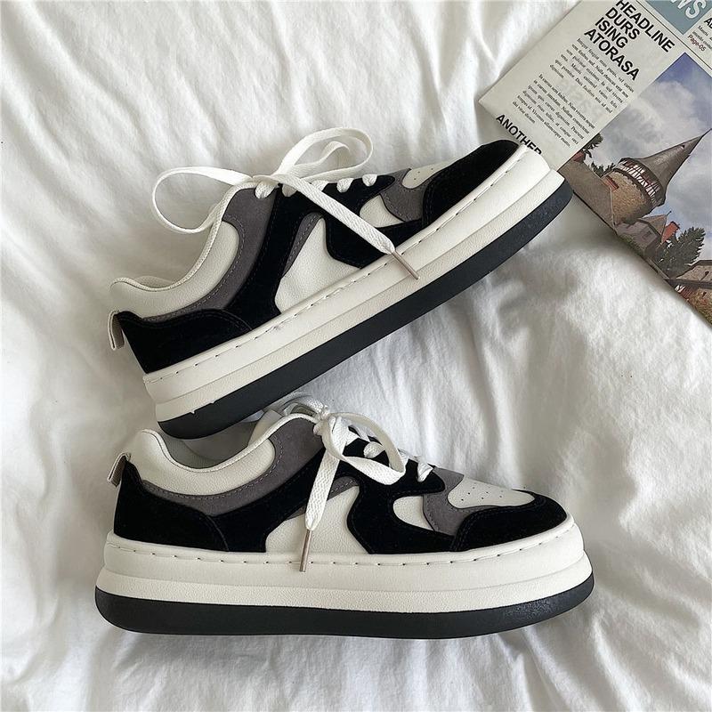 Spring and Autumn Board Shoes Female Breathable Leather Upper Small White Shoes Female