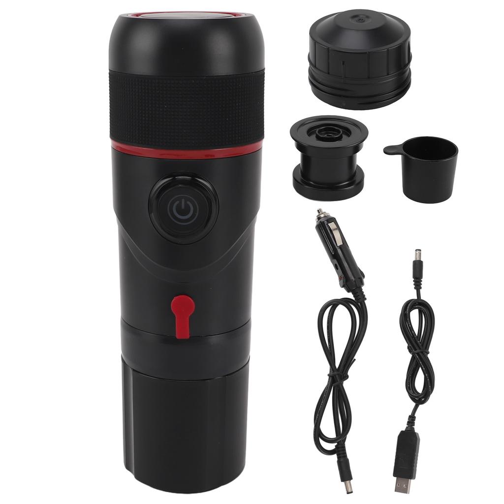 3 In 1 Portable Coffee Maker 15 Bar Pressure Capsule Coffee Machine for Camping Driving Home Office