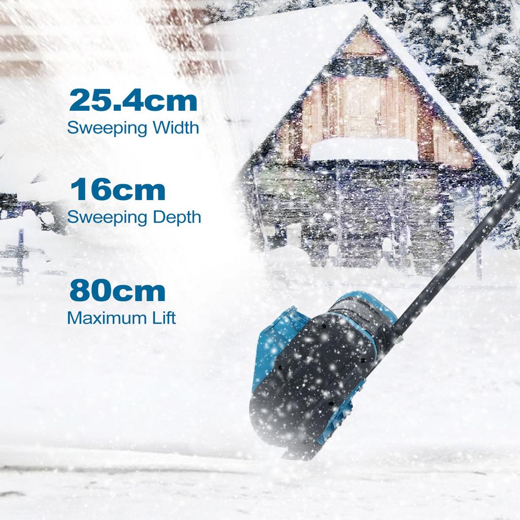 Аккумуляторная лопата для уборки снега, складная щетка, снегоочиститель, работающий от аккумулятора 21 В, с регулируемым