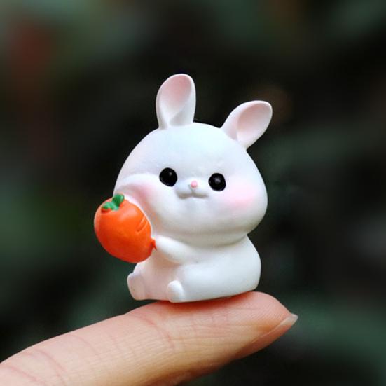 Tiny Resin Animals Figurine Mini Tiger Cat Bunny Cow Miniature Statue for Dollhouse Fairy Garden Terrariums Plant Pot Ornaments Cake Topper