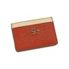 Coach Кардхолдер 10 Кожаный Мини-кошелек Женские кошельки Оранжевый Белый 2843G-B4QQS