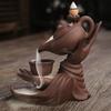 Classical Incense Burner Soothing Purify Air Purple Sand Buddha Hand Hanging Pot Backflow Censer Home Decor