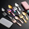 Stainless Steel Fork Spoon Set with Case Travel Utensil Set Ergonomic Handle Portable Outdoor Picnic Utensils for Travel Picnic Camping