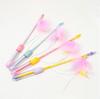 Starry Sky Cat Teaser Wand Kitty Interactive Toys Kitten Funny Feather Colorful Three Sections Rod Teaser Wand Pet Cat Supplies