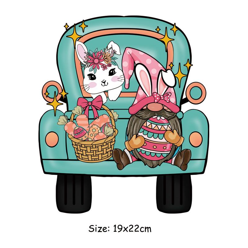 Пасхальный день, термонаклейка для одежды, термопресс, аппликация, футболка, железная нашивка, кролик, сделай сам, швейные поделки