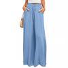 Summer Women's Wide Leg Pants with Elastic Waistband Casual Loose Fashion Trousers