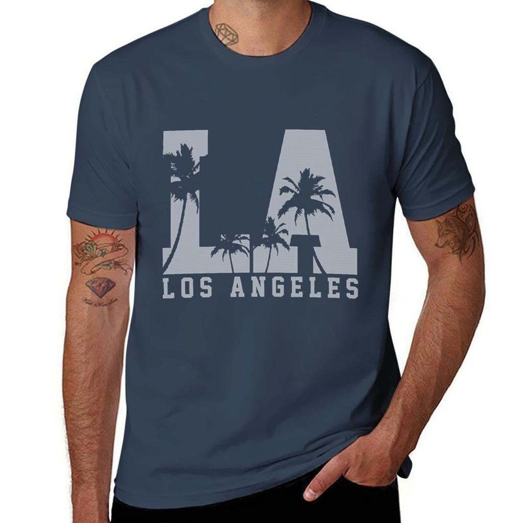 Los Angeles La California Tshirt Active Sports Short Sleeve Cotton Shirt Tshirt