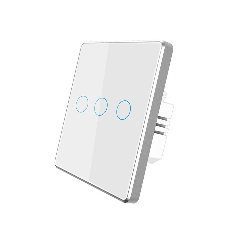 LangYeao ZigBee EU UK Aluminum Frame Tuya Smart Touch Switch 1/2/3 Gang Wall Light Switch No Neutral No Capacitor for Smart Home