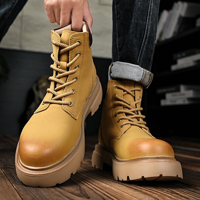 Fashion Men Designer Anti-Slip Basic Boots High Top Casual Sneakers Outdoor Thick Sole Mens Walking Boots Style All-match Men's Boots