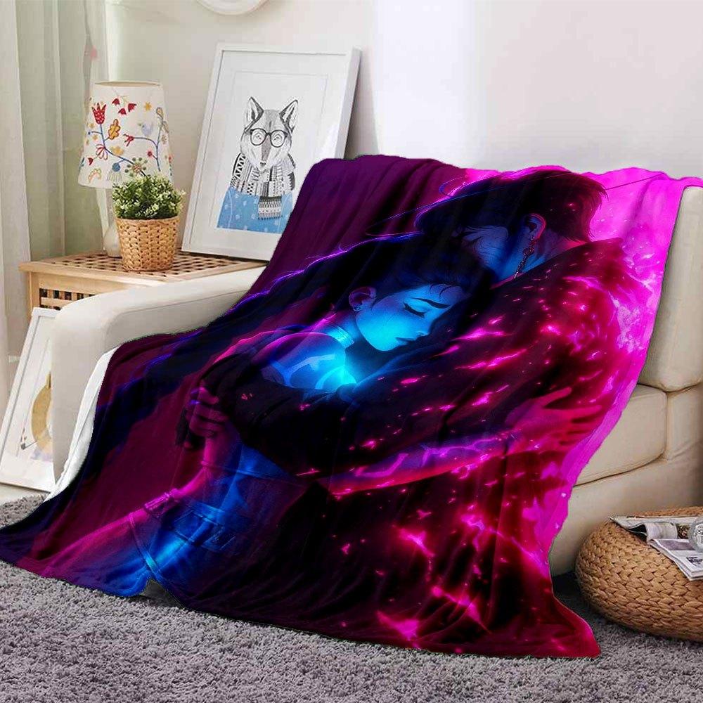 1pc Hunter X Kopo group Themed Flannel Blanket Suitable for Bed, Home Decor, Graduation Gifts, Easter, Back to School, Christmas, All Season Use
