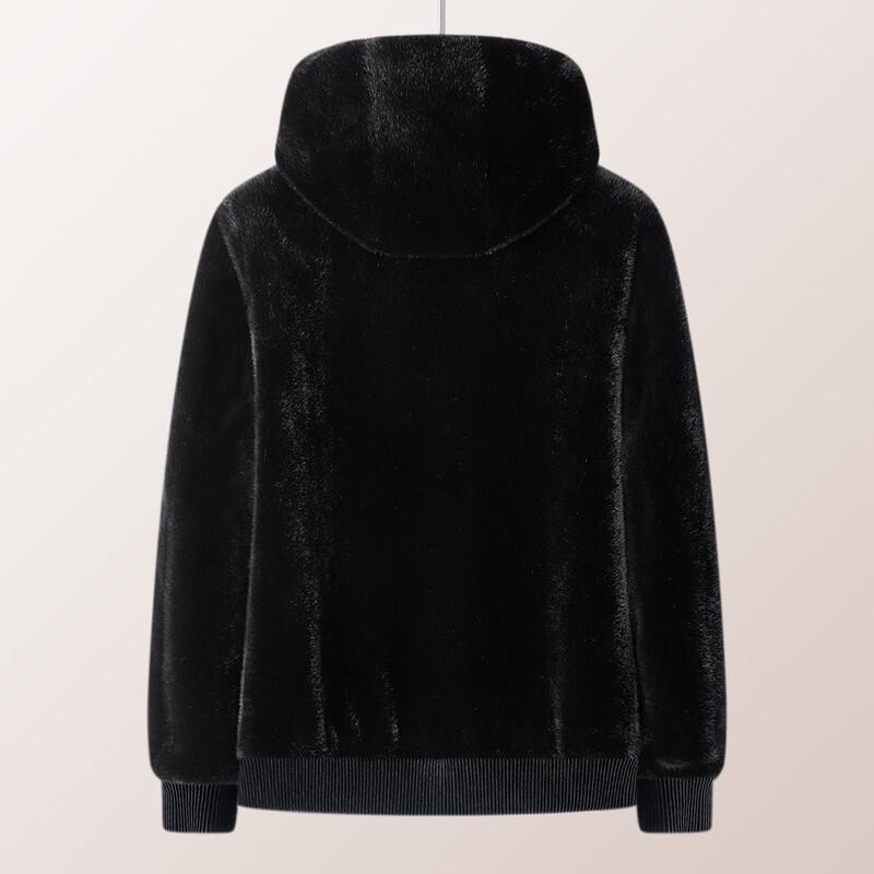 MONTAGUT Мужская плюшевая утолщенная куртка из овчины с капюшоном