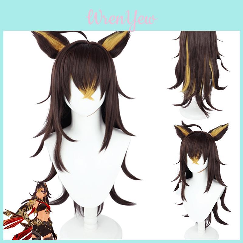 Genshin Impact Dehya Heat-resistant Synthetic Silk Fiber Adult Wig