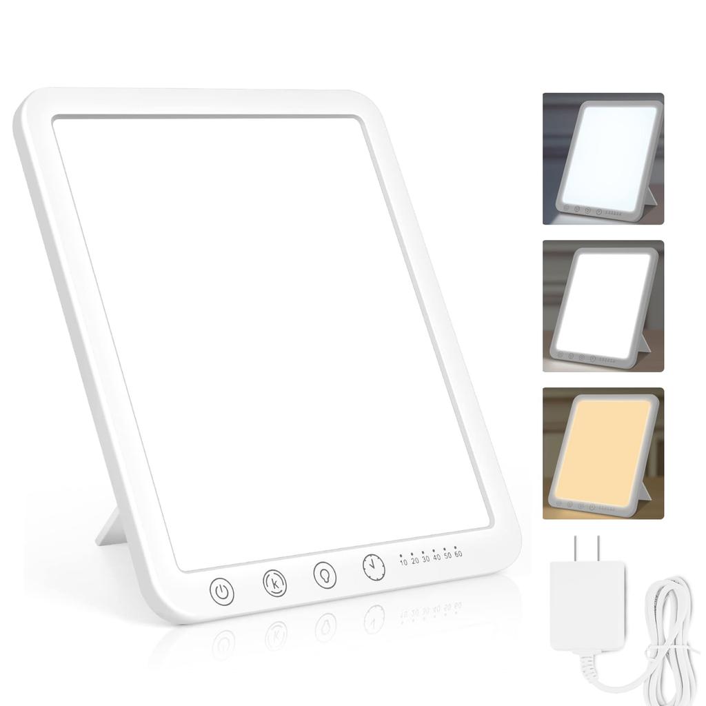 Sotipevs High-Intensity, UV-Free, 15,000 Lux Adjustable Brightness Bedside Lamp with Adjustable Color Temperature and Brightness for Office Use, Jet