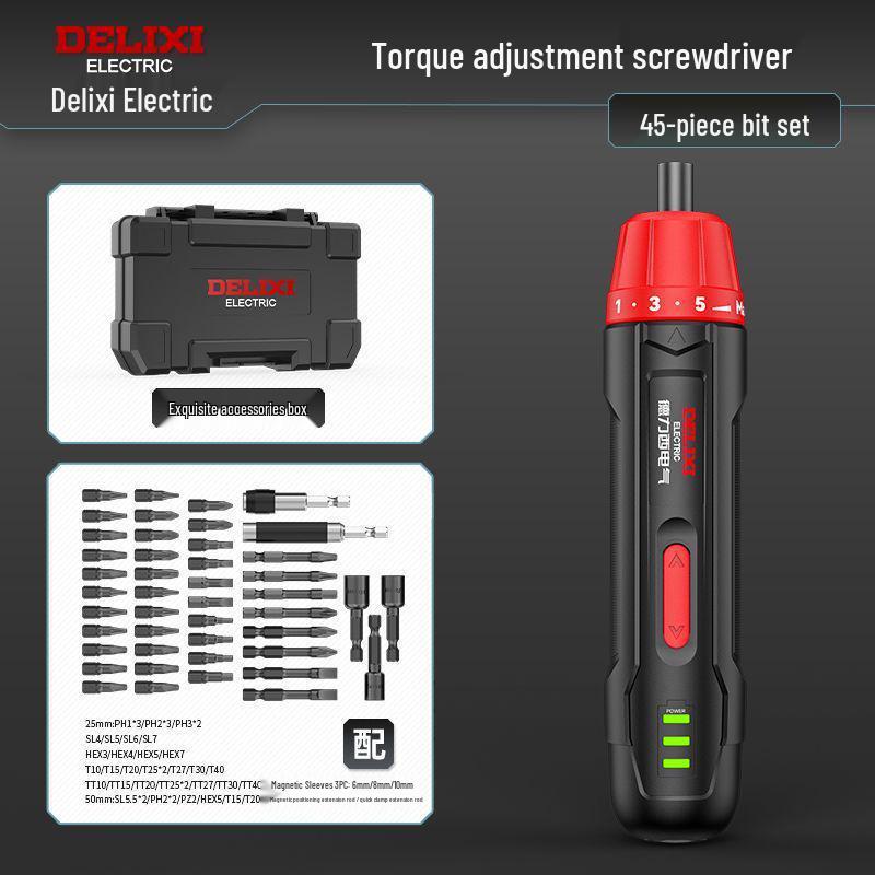 Многофункциональная электрическая отвертка и мини-литиевый шуруповерт Delixi для домашнего использования