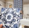 Porcelain Tile Wallpaper Kitchen Cabinet 15cm X Set of Blue Flower for Pasting On Waterproof and Stain Comes with Suitable for Rental Stickers for