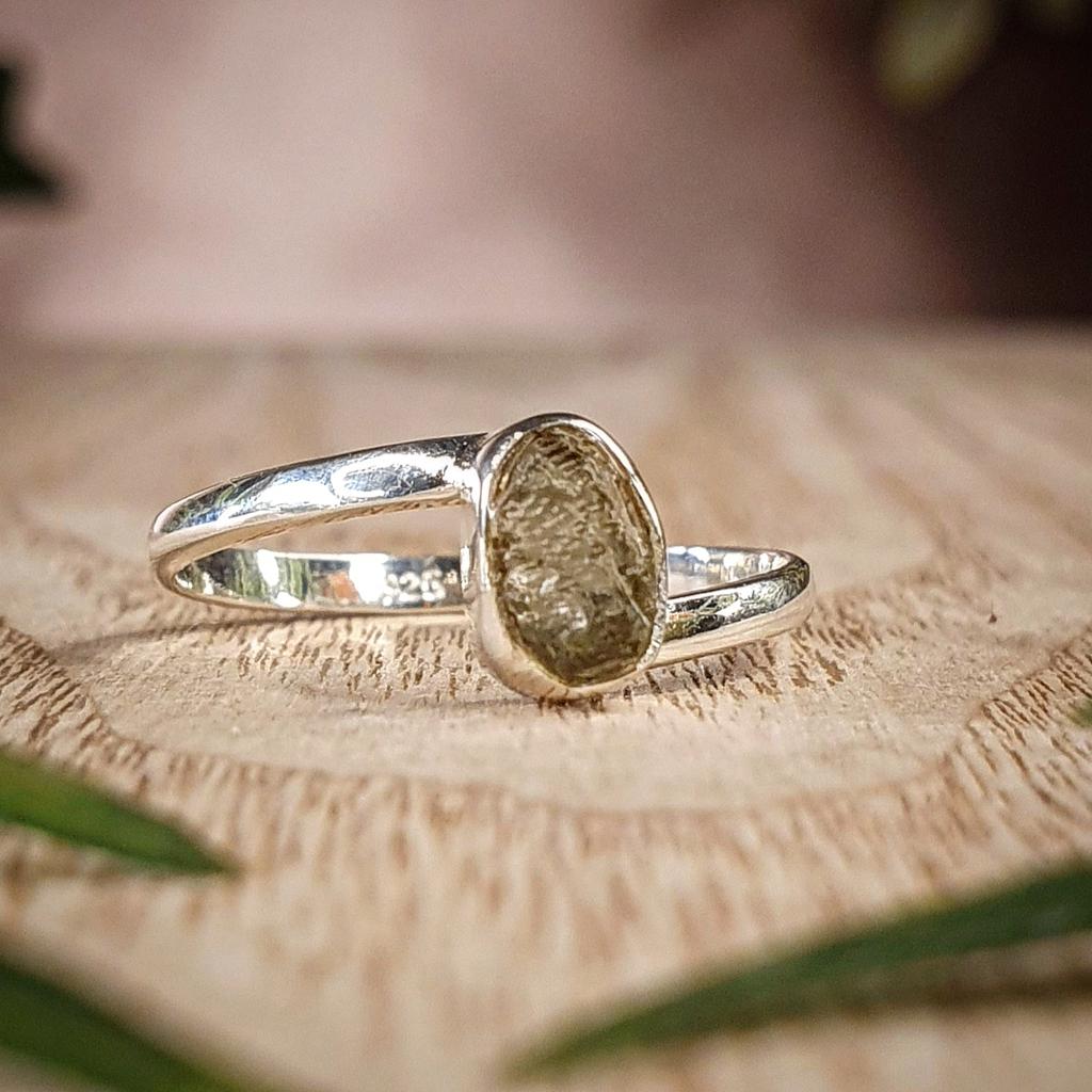 Moldavite Gemstone 925 Solid Sterling Silver Handmade Ring Jewelry, Statement Women Ring, Gift For Her.