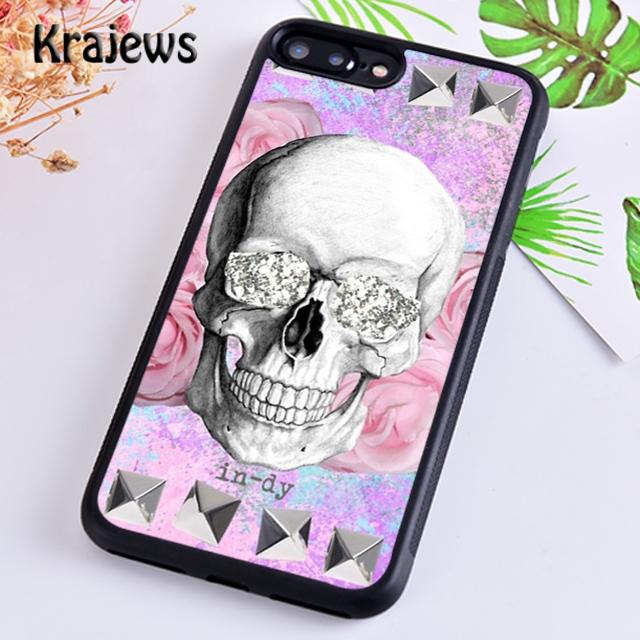 Krajews Skull with dimand eyes Phone Case Cover For iPhone 17 Air 16 15 14 plus 12 13 pro max coque Fundas