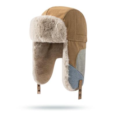 Flight Winter Flight Cold Pilot Aviator Hat с ушками Ear Ear Fleece 3 Cold Protection [Clape] Кепка, Мужская, Женская, Шапка, Защита, Кепка, Осень, Зима,