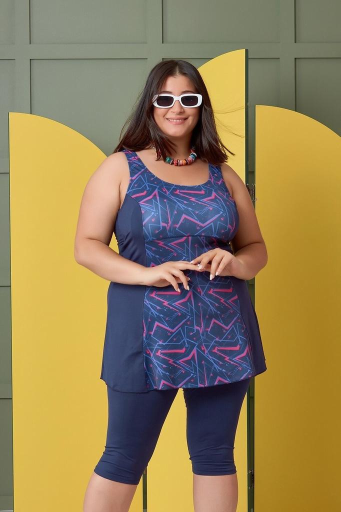 Женский стильный купальник большого размера, леггинсы с рисунком больших размеров и шорты