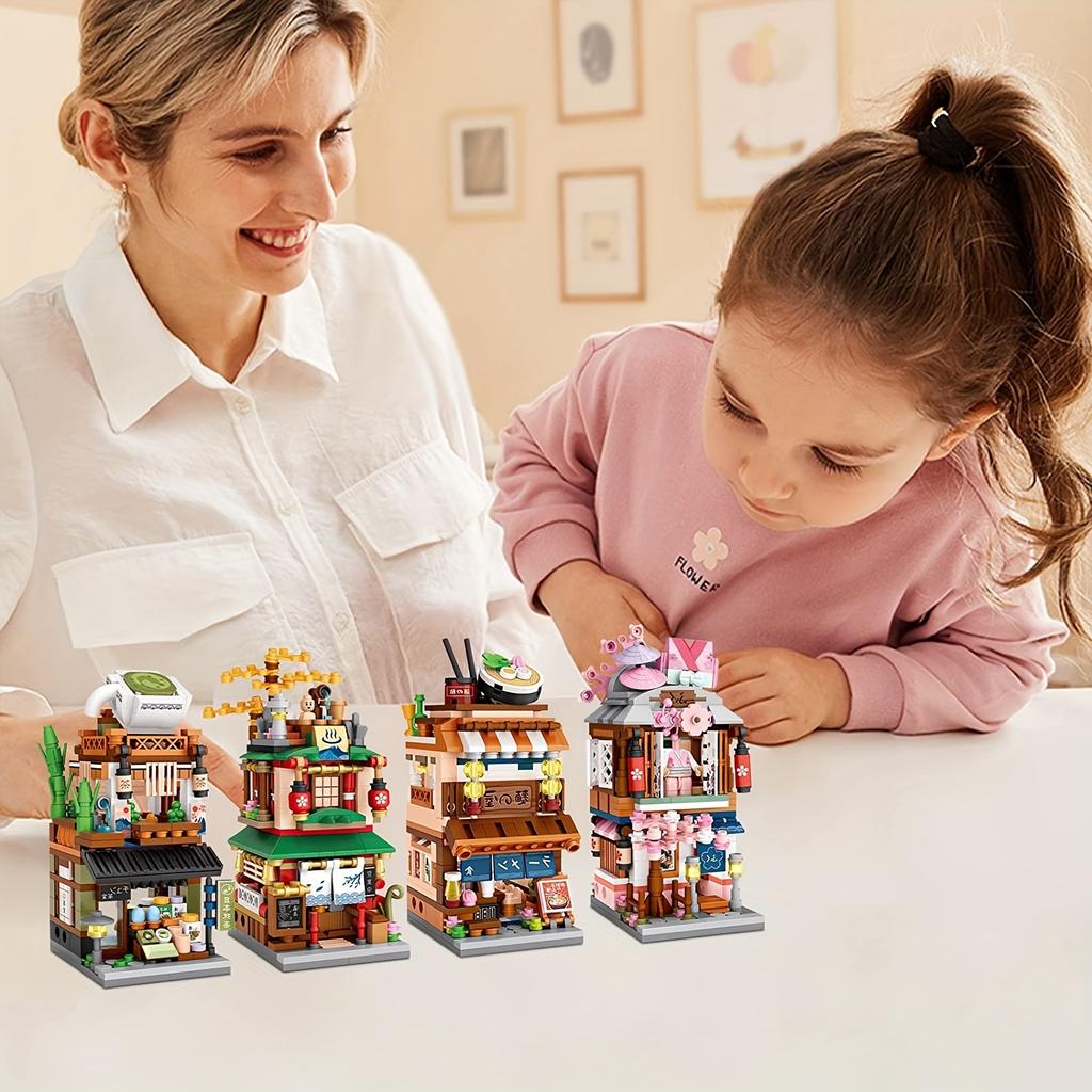 Japanese Street View Building Blocks, Mini DIY Bricks Building Model Toys, Home Decor,Christmas and Thanksgiving Gifts No Box