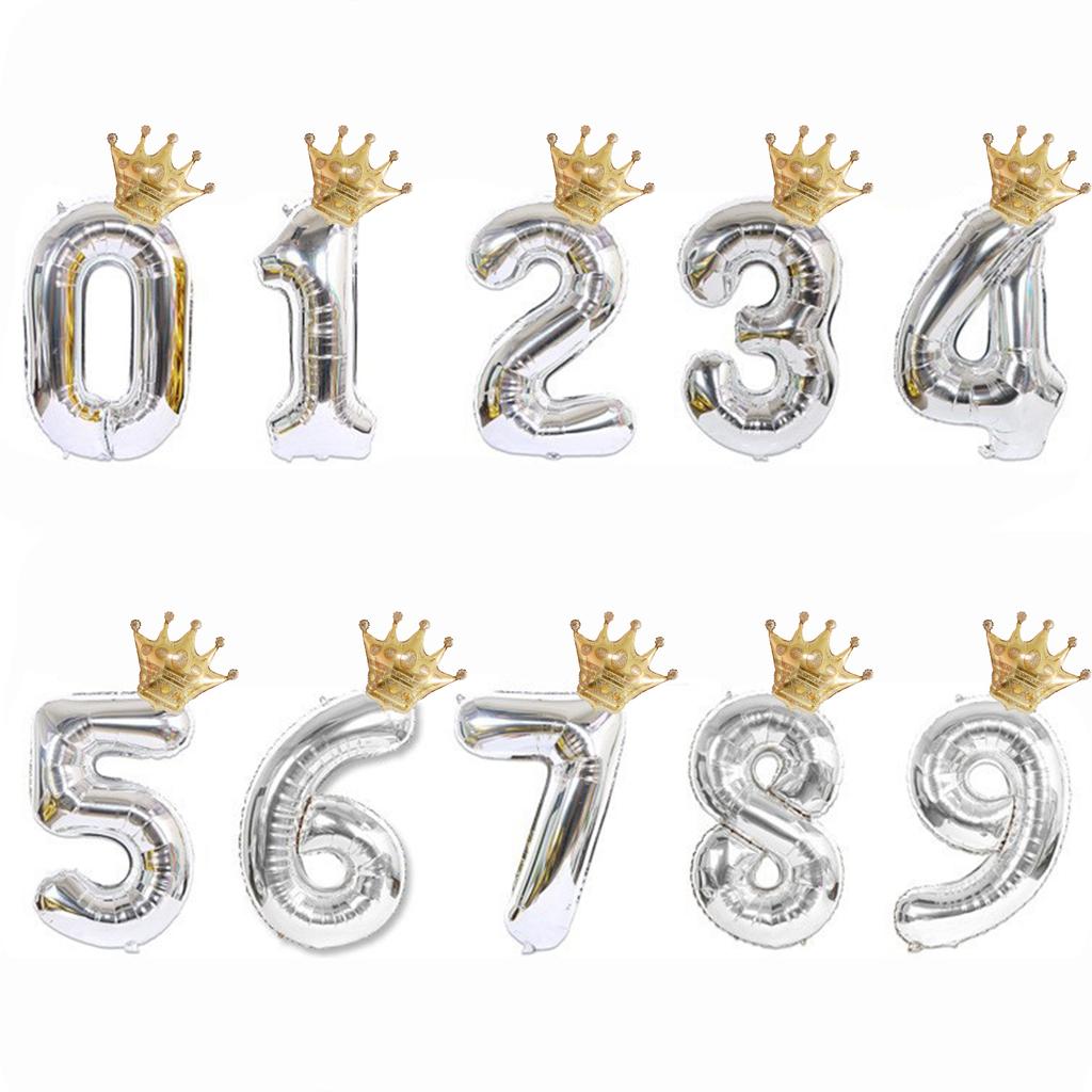 1PC Number+1PC Crown Balloon Birthday Wedding Party Decoration Balloon