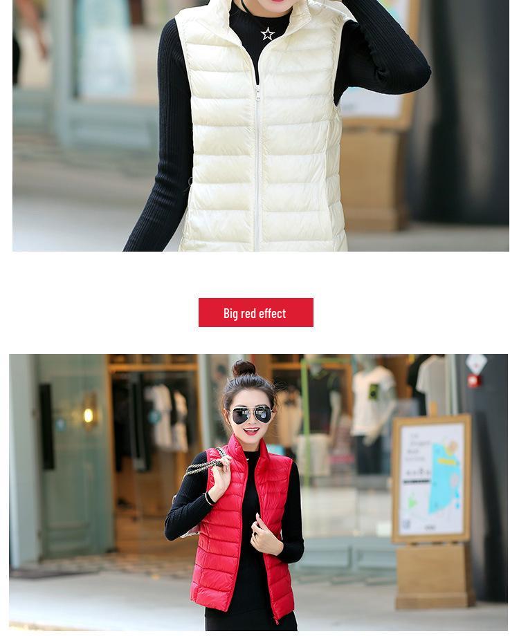 2024 Autumn Women's Lightweight Stand Collar Down Vest: Stylish Short Casual Fashion