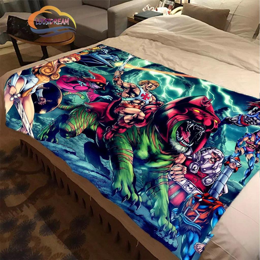 Cartoon Masters of the Universe Wool Blanket Jindian Animation Cashmere Fashion Portable Flannel Warm Camping