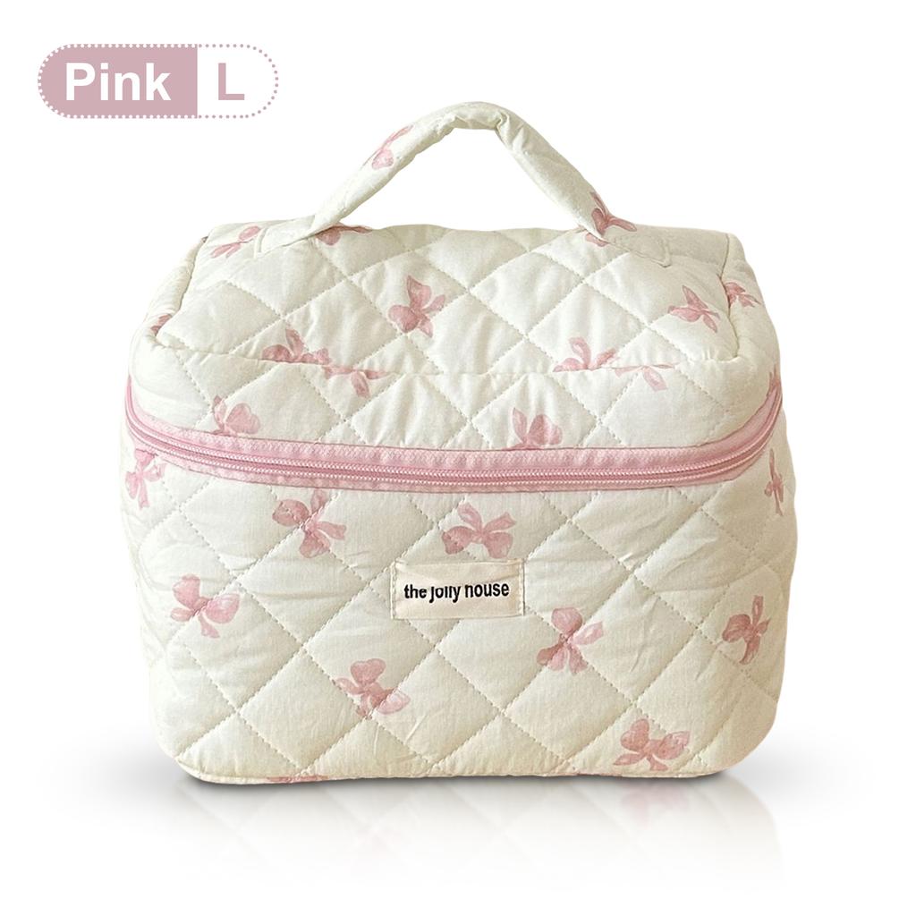 Косметичка с бантом Kawaii Большая сумка для хранения Портативная дорожная косметичка Органайзер для косметики Подарки для девочек