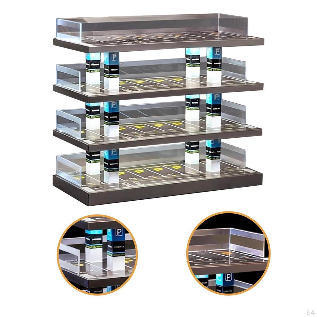 1/64 Diorama Car Display Case Diecast Garage Mini Model Cars Storage Box Container Alloy