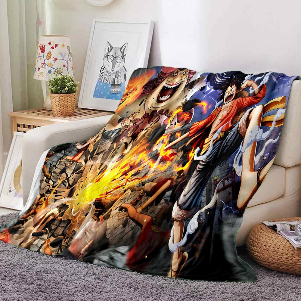 1pc One Piece Adventure flannel Blanket for Super Soft Cute Comfort Blanket for Travel Bedding Couch Sofa Blanket Y8253