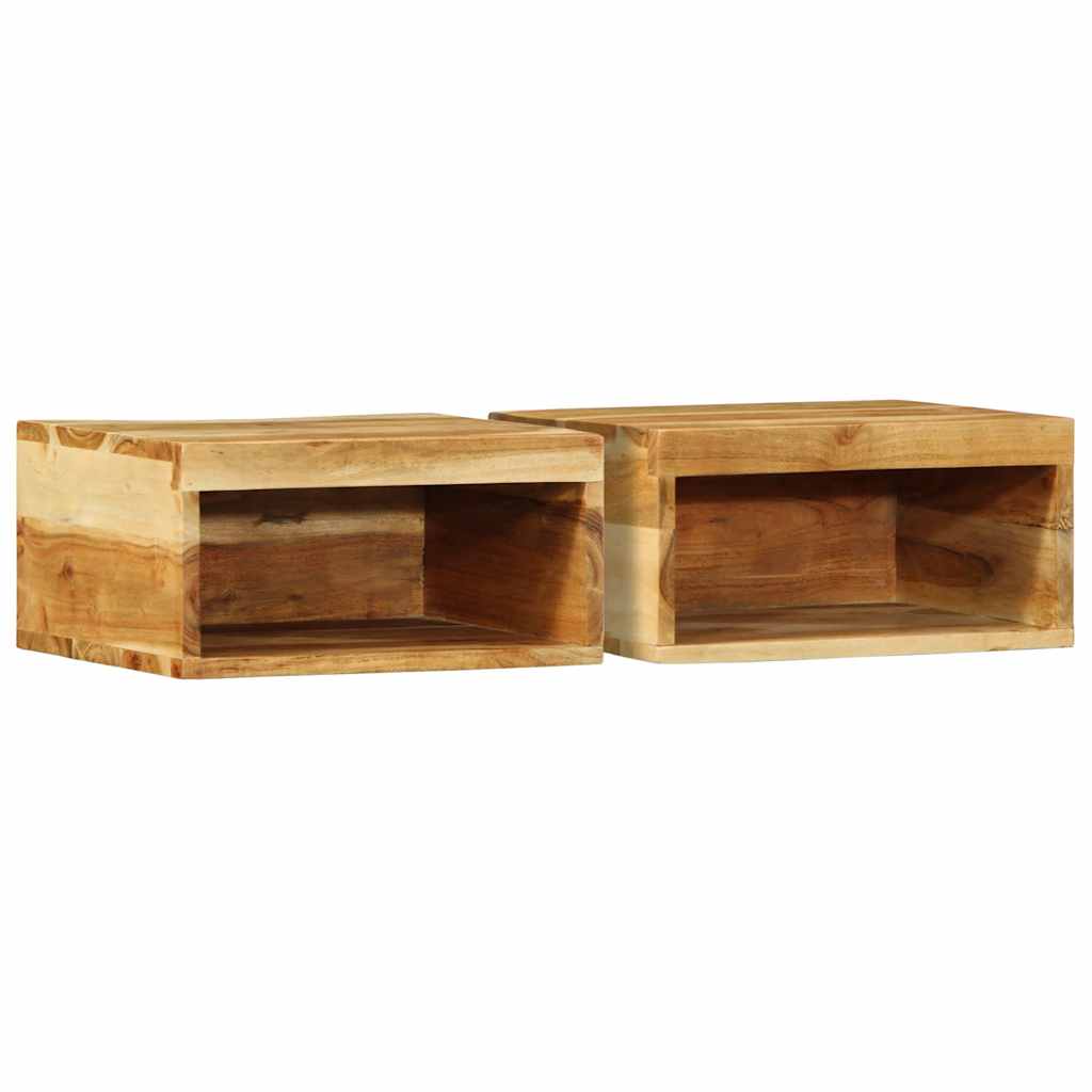 TV Wall Cabinets 2 pcs Solid Acacia Wood