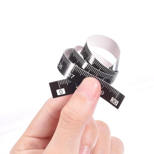 uxcell Sticky Workbench Ruler, Workbench Fabric Measuring Stickers, PVC Straight Track Measuring Tape, 30cm Left-Right Surveying Tape, Black, Pack of