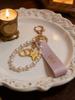 Dior Брелок-аксессуар для сумочки, Розовая ленточка с жемчугом, Косметический аксессуар от бренда, Металлический брелок-подвеска CD Звезда для женщин