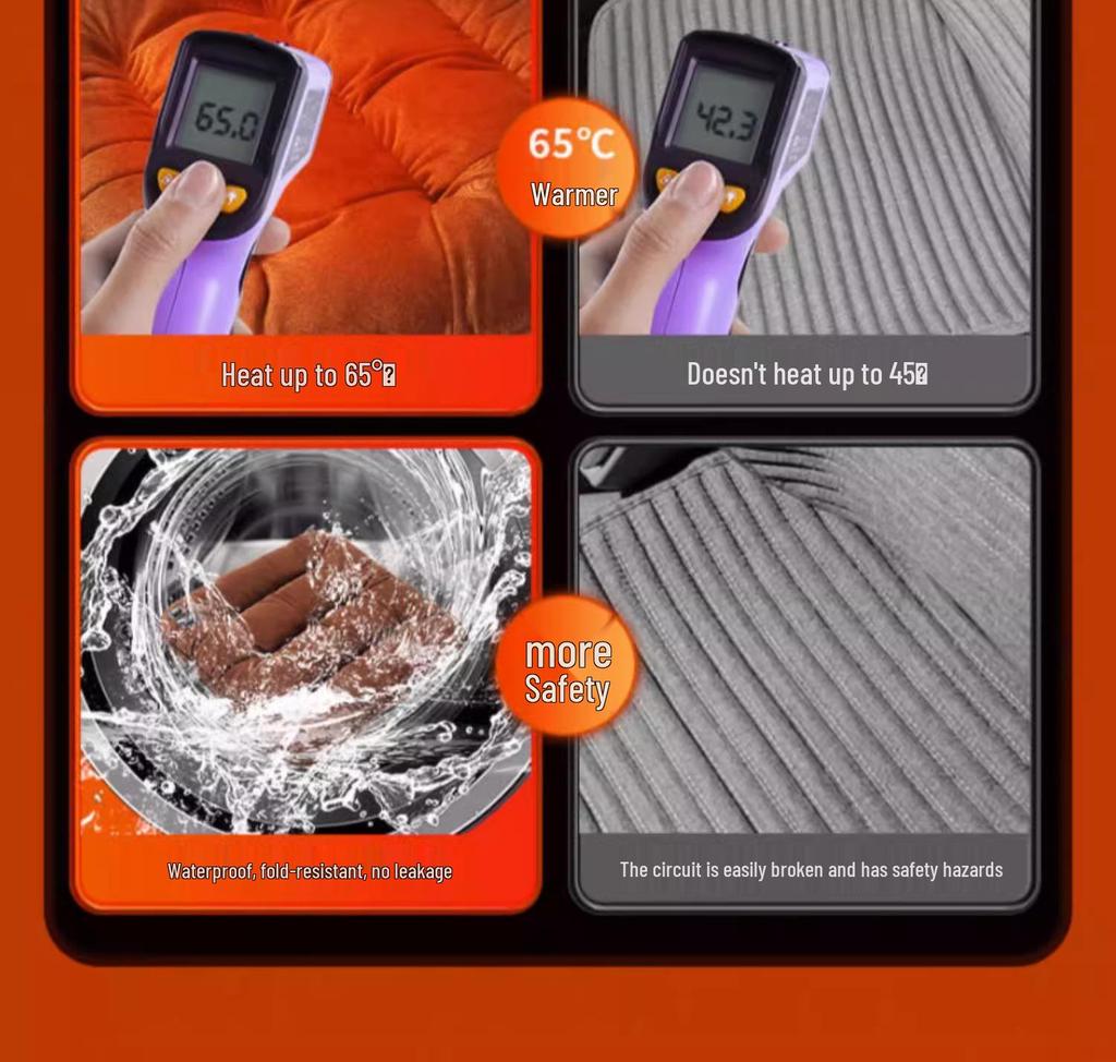 Графеновая подушка с подогревом для автомобильного сиденья - Зимняя плюшевая 12V USB Электрическая подкладка