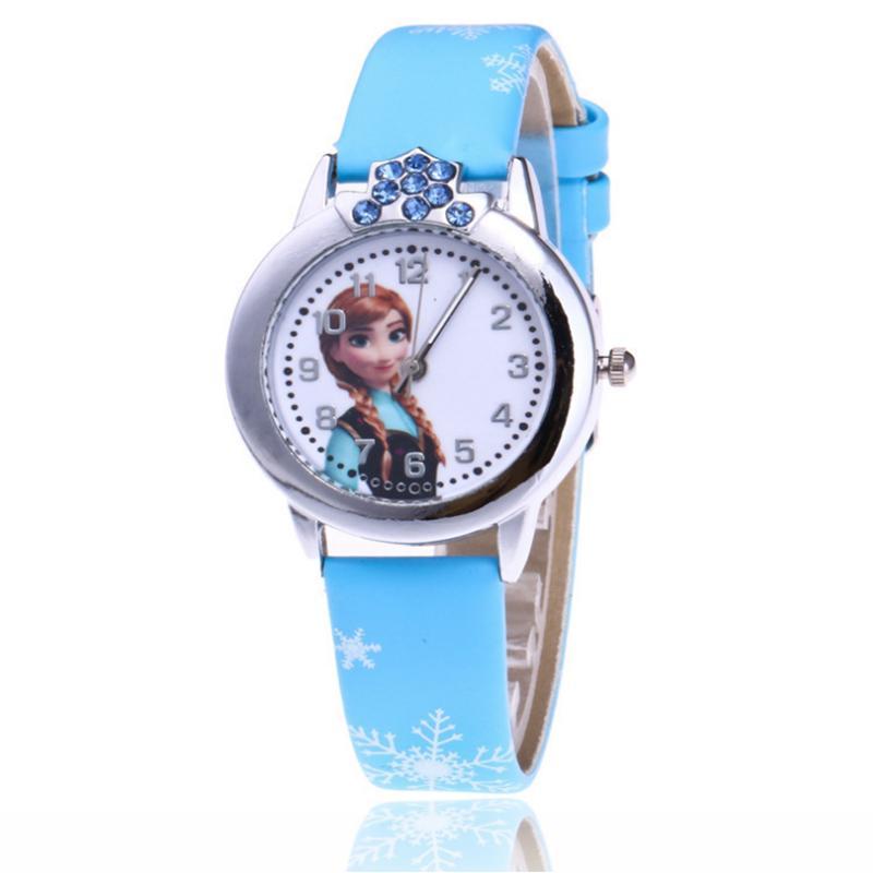 Водонепроницаемые кварцевые часы Frozen для детей с мультяшным циферблатом для школьников