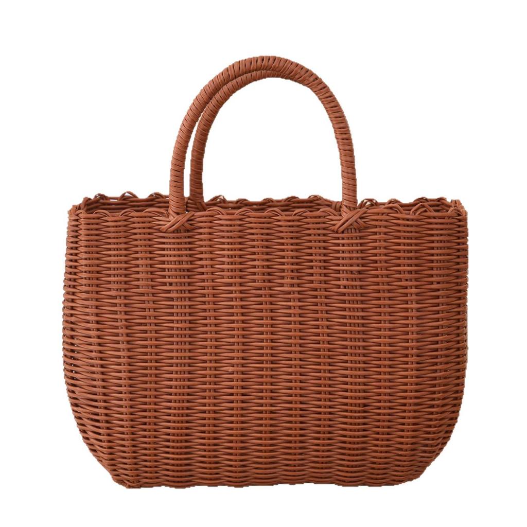 Colorful Imitation Rattan Woven Ladies' Picnic Handbag