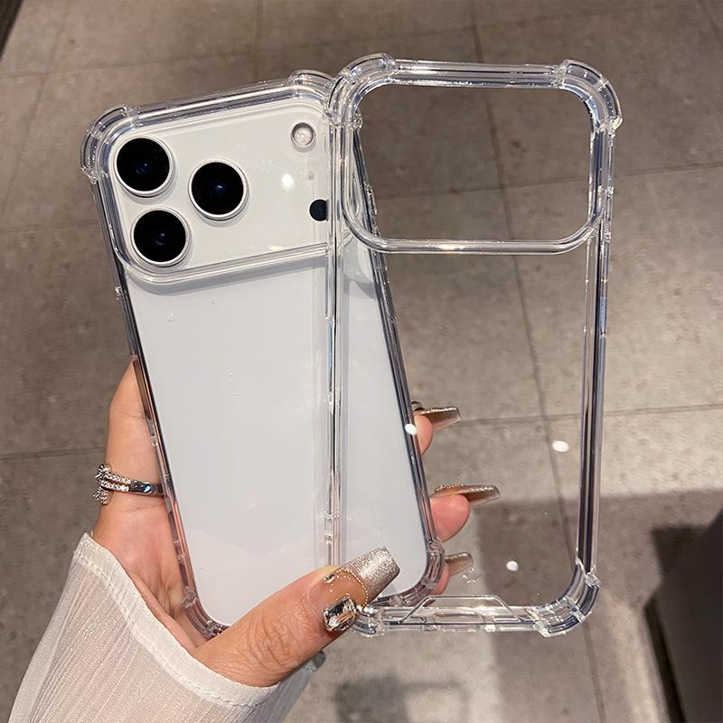 Роскошный прозрачный противоударный чехол с усиленными углами для iPhone 17 Air 16 15 14 Pro Max, акриловая задняя крышка-оболочка