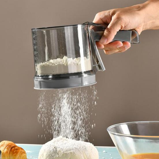 Просеиватель для муки, прозрачные весы, кухонные принадлежности, мелкая сетка, ручной фильтр для муки, кухонное сито, отличное просеивание, мелкая сетка