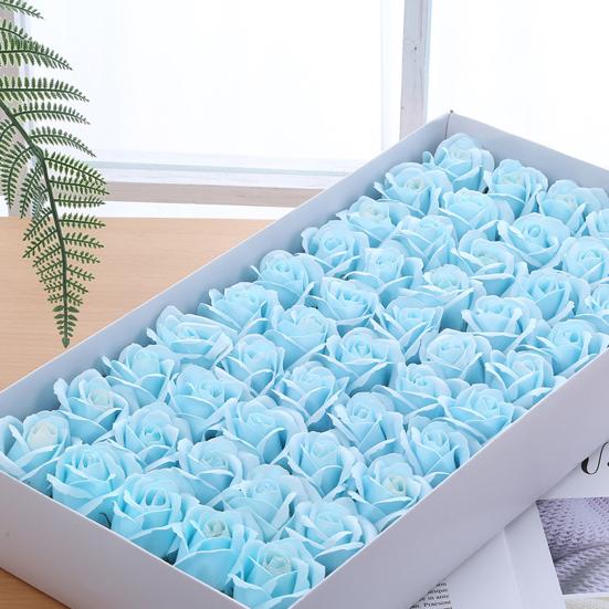 50 шт. 3-слойное мыло с ароматом розы, цветок, подарок на Рождество, День святого Валентина, день рождения