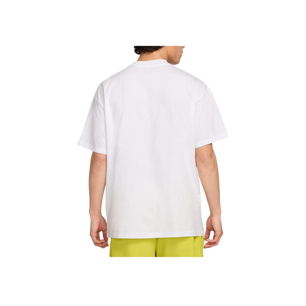 Nike Мужская футболка с логотипом, свободный крой, круглый вырез, топ, белая, HJ3468-100