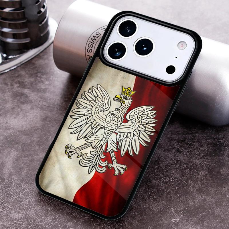 Чехол для телефона с флагом Польши для iPhone 17 16 15 Pro Max Air 14 13 12 11 Plus Ударопрочный Чехол Capa