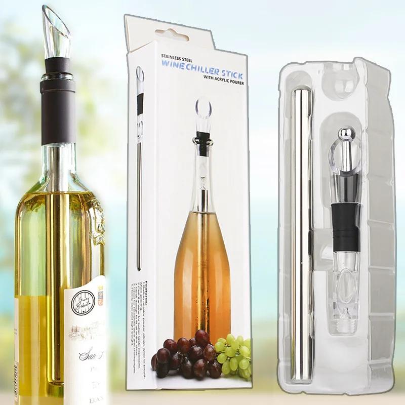Охладитель для ледяного вина с дозатором для вина, охладитель из нержавеющей стали, охладитель для пива, сока, напитков, замороженная палочка для бара, вечеринки