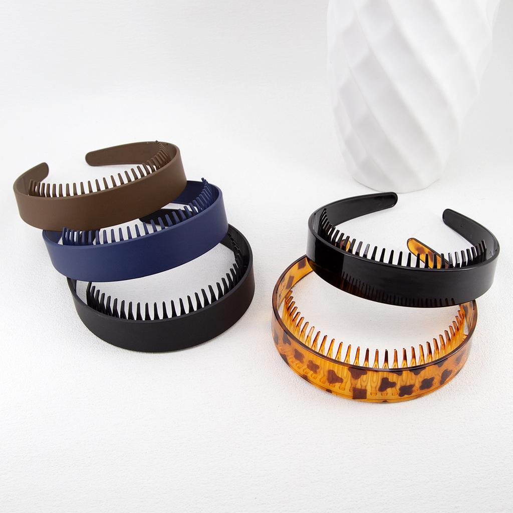 Premium Retro Headband Tortoiseshell Brown Simple Fashion Leopard Print Wide Hairpin Headgear Headband