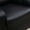 Reclining Relaxation Armchair with Adjustable Footrest, synthetic upholstery, Black