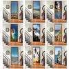 Landscape Door Stickers 3D Removable Vinilos Para Puertas Adhesive Wallpaper Art Murals for Doors Bibliotheque Modern Home Decor