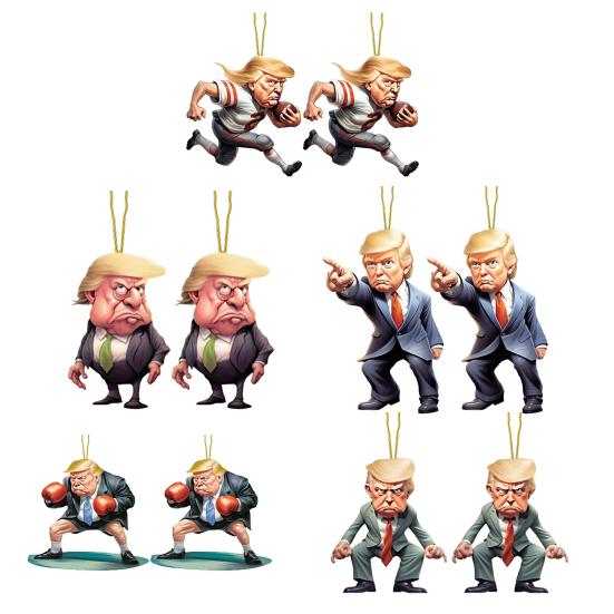2 шт. подвеска для автомобиля Трампа 2D акриловые украшения Трампа внутренние настенные украшения для рождественской елки